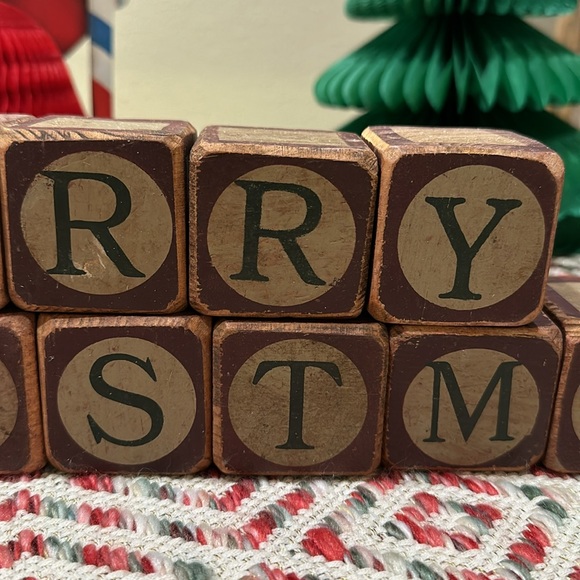 Rustic Merry Christmas Wooden Blocks - Picture 5 of 8